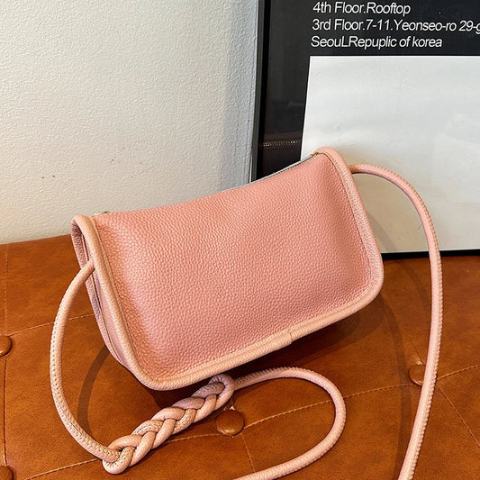Modern Blend Boutique™ | Luxe Genuine Cowhide Leather Crossbody Bag – Premium Braided Strap Shoulder Purse for Women