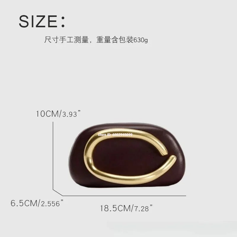 Gold Closure Box Clutch/Solid Shell Shaped Purse/Luxury Nylon Purse.