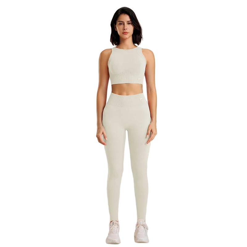 Seamlessly High Waisted Legging’s With Top/Two Piece Fitness Exercise Clothing.