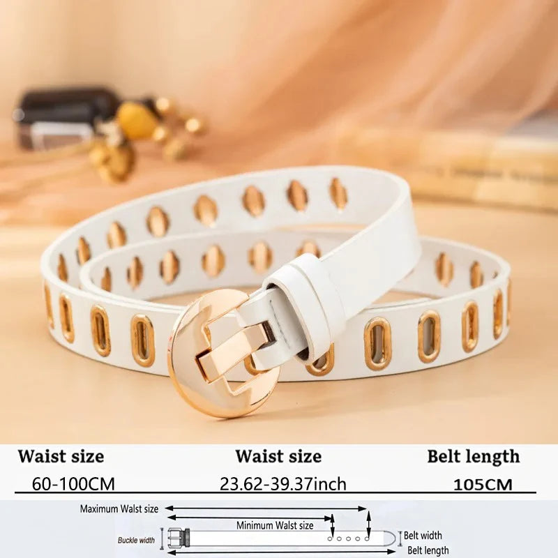 Fashion Gold Buckle Belt For Women/Waist Belts High Quality Waistband Luxury Ladies.