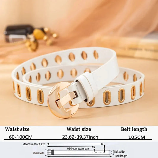 Fashion Gold Buckle Belt For Women/Waist Belts High Quality Waistband Luxury Ladies.