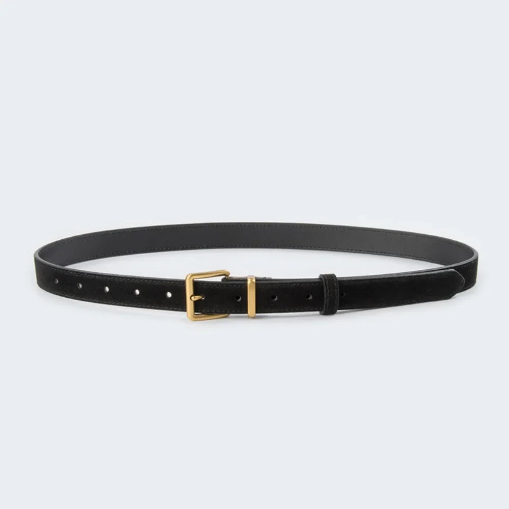 Women Luxury Design Suede Leather Belt Casual Versatile Business Waist Strap Trendy Trouser Dress Belts Gifts