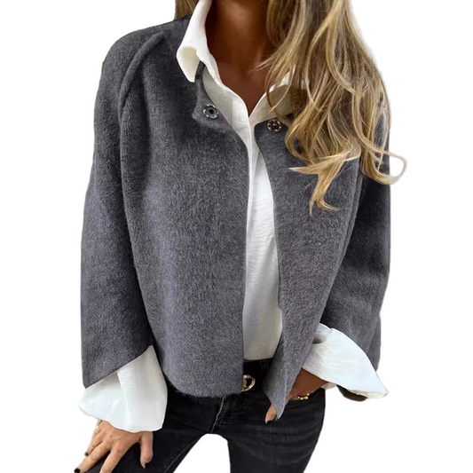 Admirable Winter Jacket Coat/Solid Tatting Craft/Wool Design Long Sleeve Short Jacket/Woman Casual Outwear.