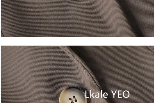 Women’s Tailored Belted Blazer – Single-Breasted Notched Lapel, Structured Shoulder, Regular-Length Suit Jacket, Elegant Business Casual Outerwear