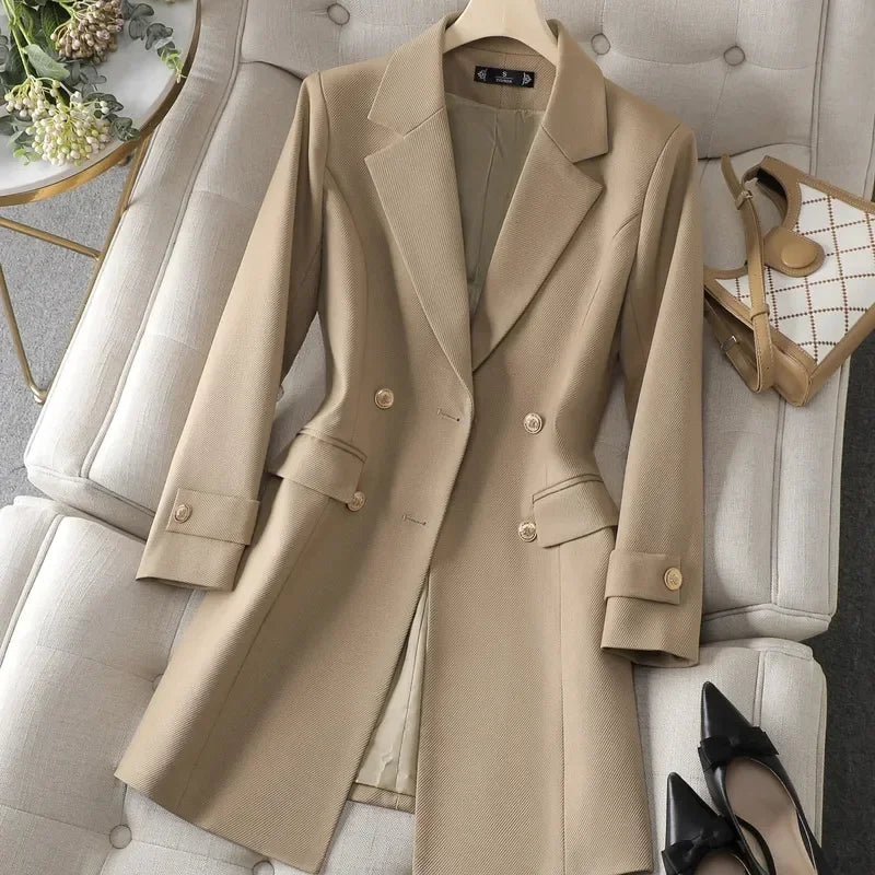 Timeless Elegance Longline Double-Breasted Blazer|Modern Blend Boutique | Elevated Women’s Workwear