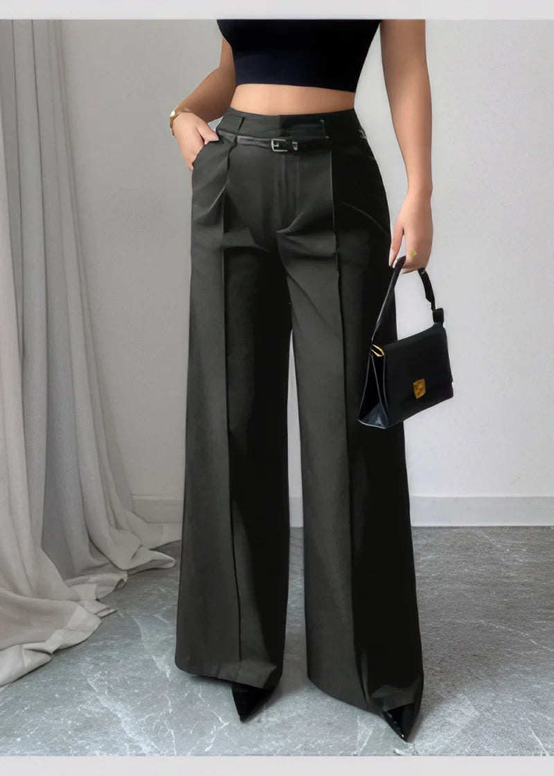Modern Commense Trouser’s/Loose Fitted Pant’s/Tatting Designed/Slightly Stretched Pant’s/Comfortable High Ride Wear/Plain Full Length/ Wide Leg Pant’s.
