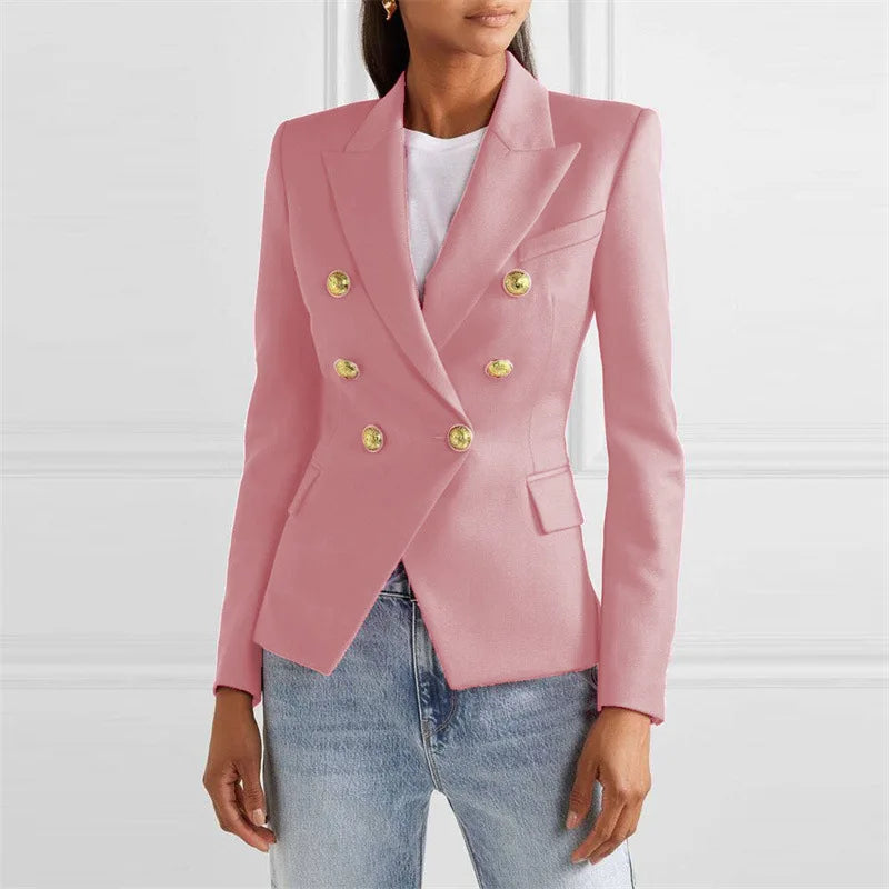 Styled Up V~Neck Blazer’s/Women Clothing For Winter/Solid Color Fashion Casual Suit Slim Blazers Women.