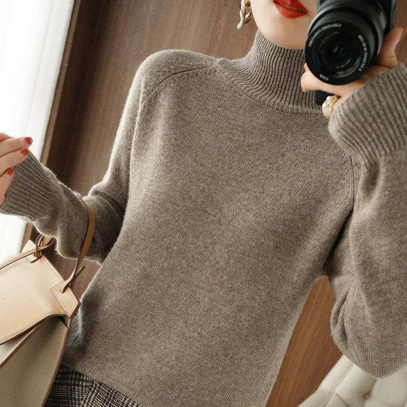 Luxury Soft Knit Long-Sleeve Sweater – Classic Fit in Neutral Tones | Modern Blend Boutique