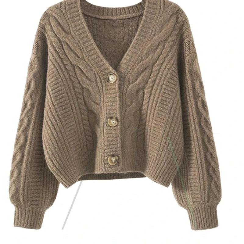 Solid Knitted Cardigan Coat’s/Winter Fashion Long Sleeve Casual Jacket/Tops Knitwear