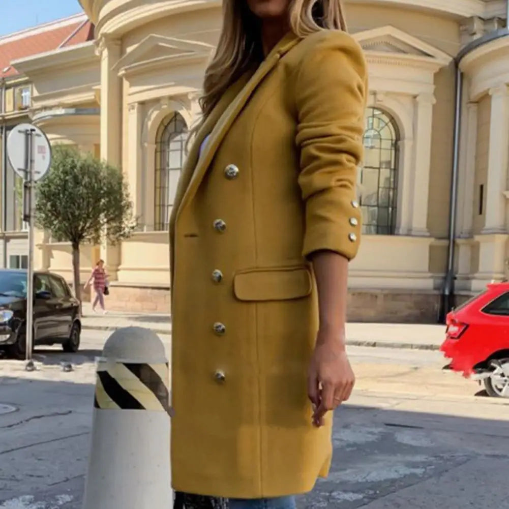 Classic Open Up Overcoat/Turn Down Button/Woolen Made/Long Sleeved/Slim Fitted Autumn Wear/Casual Overcoat For Daily Wear.