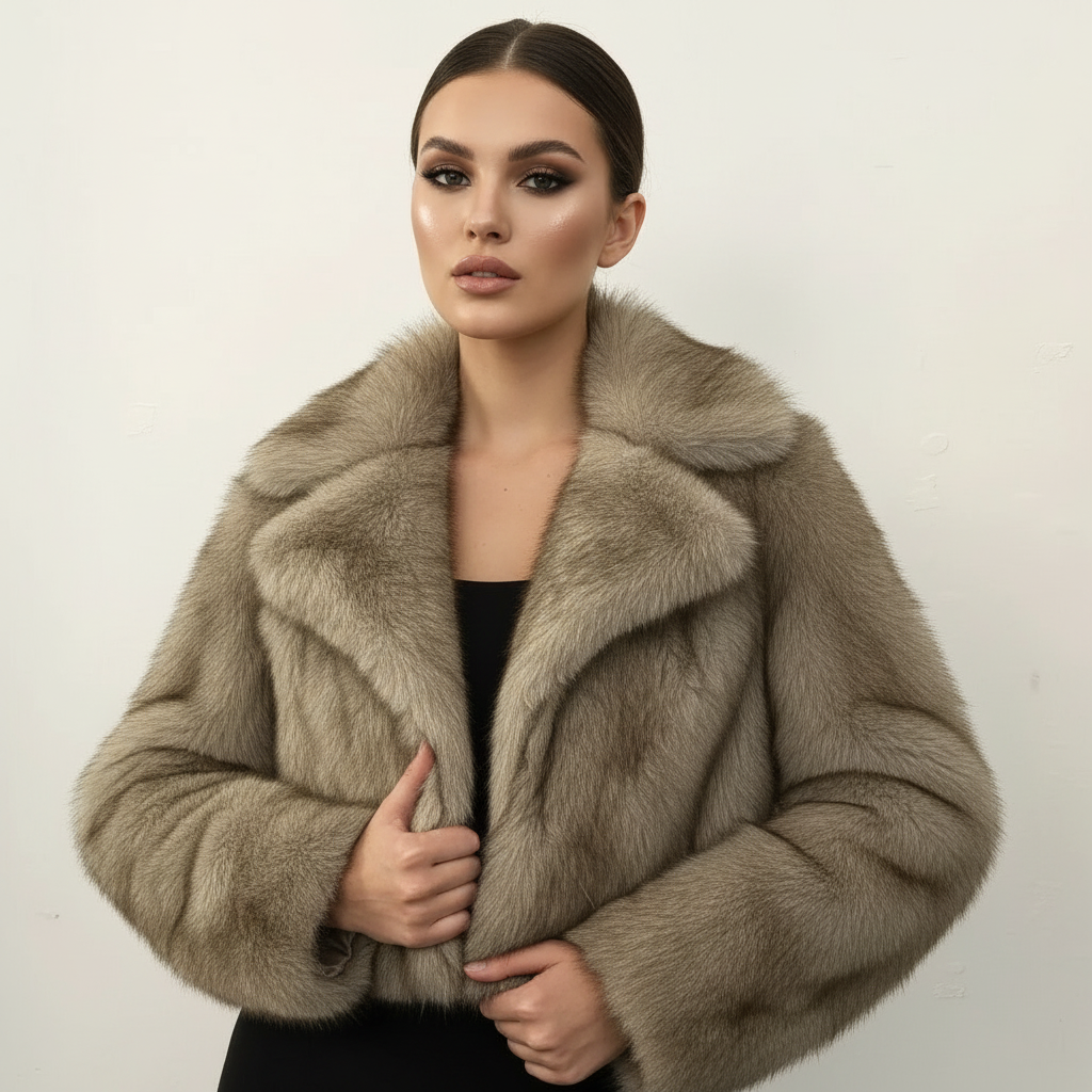Faux Fox Fur Jacket/Autumn Winter Coat’s/Warm Luxury Fur Long Sleeve Artificial Fur Overcoat.