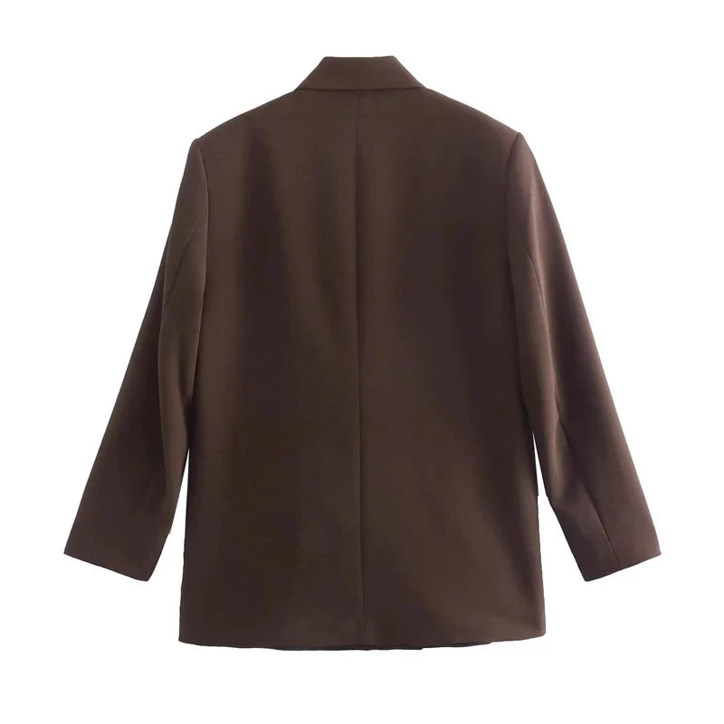 Women’s Plaid Single-Button Blazer – Tailored Notched Collar Jacket | Elegant Office & Casual Chic Outerwear