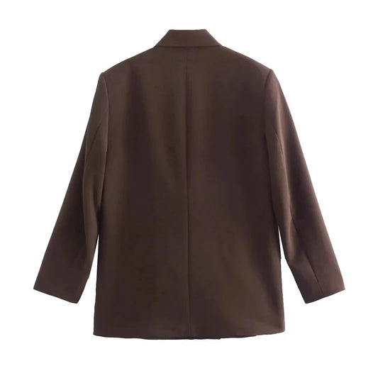 Women’s Plaid Single-Button Blazer – Tailored Notched Collar Jacket | Elegant Office & Casual Chic Outerwear