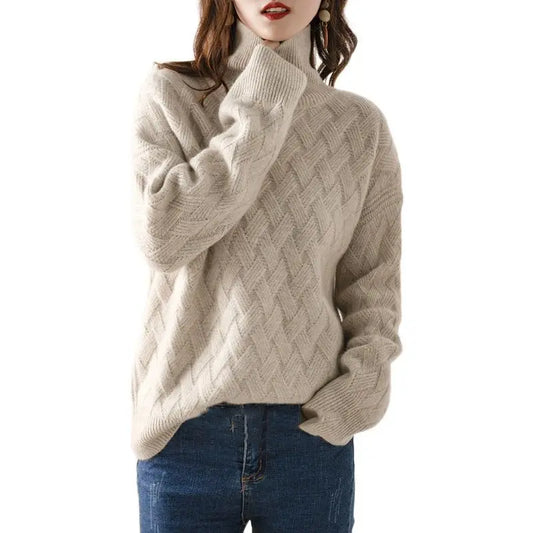 New Loose Women’s Winter Sweater/Casual Chic Cashmere Oversize/Thick Sweater Pullovers Pullover Female Long Sleeve Pullover.