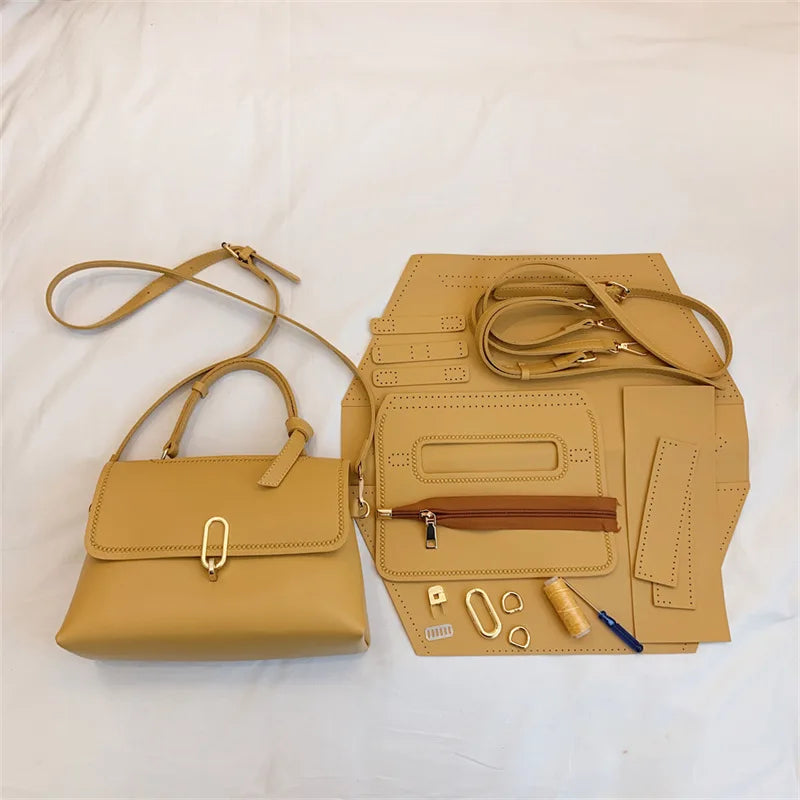 Fashion Small Square Shoulder Handbag/Solid Handmade Style/Customized Material Set With Button Click.