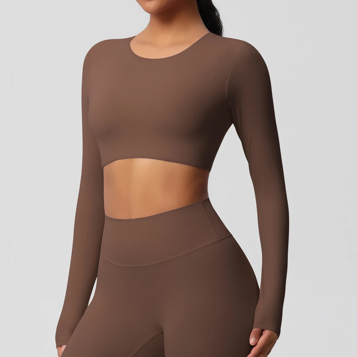 Solid Yoga Shirt’s/Women Long Sleeve With Padded Fitness Running Gym Clothes/Workout Dry Fit Breathable High Elastic Sports Top.