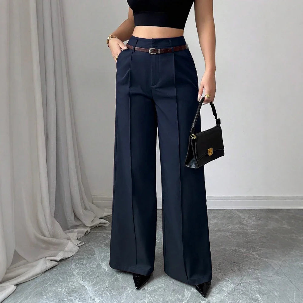 Modern Commense Trouser’s/Loose Fitted Pant’s/Tatting Designed/Slightly Stretched Pant’s/Comfortable High Ride Wear/Plain Full Length/ Wide Leg Pant’s.