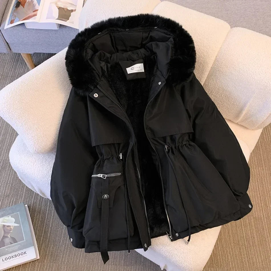 New Winter Women's Down Coat for Women, Slimming Fashionable Down Jacket with Fur Collar for Women Warm Winter Fur-lined Coat (Copy)