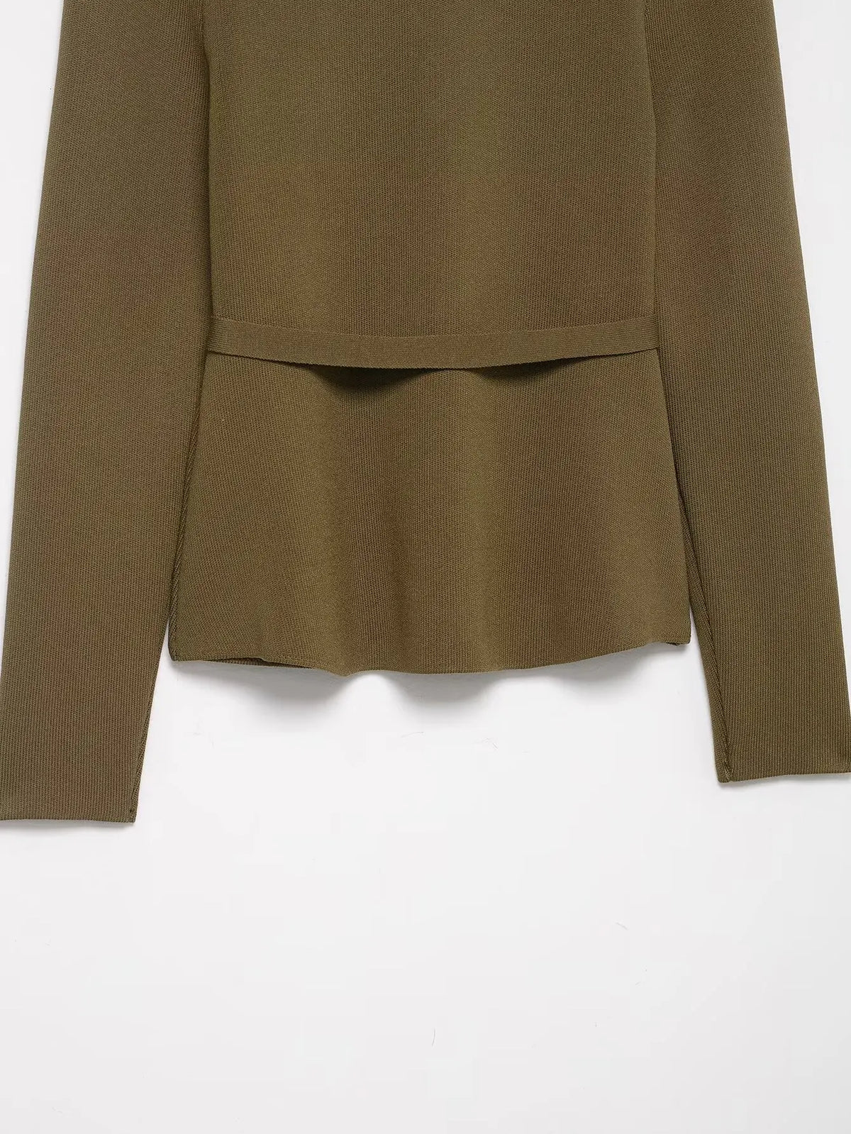 Women’s Olive Green Knit Blazer & Midi Skirt Set | Elegant Two-Piece Business Casual Suit | Fall Winter Fashion