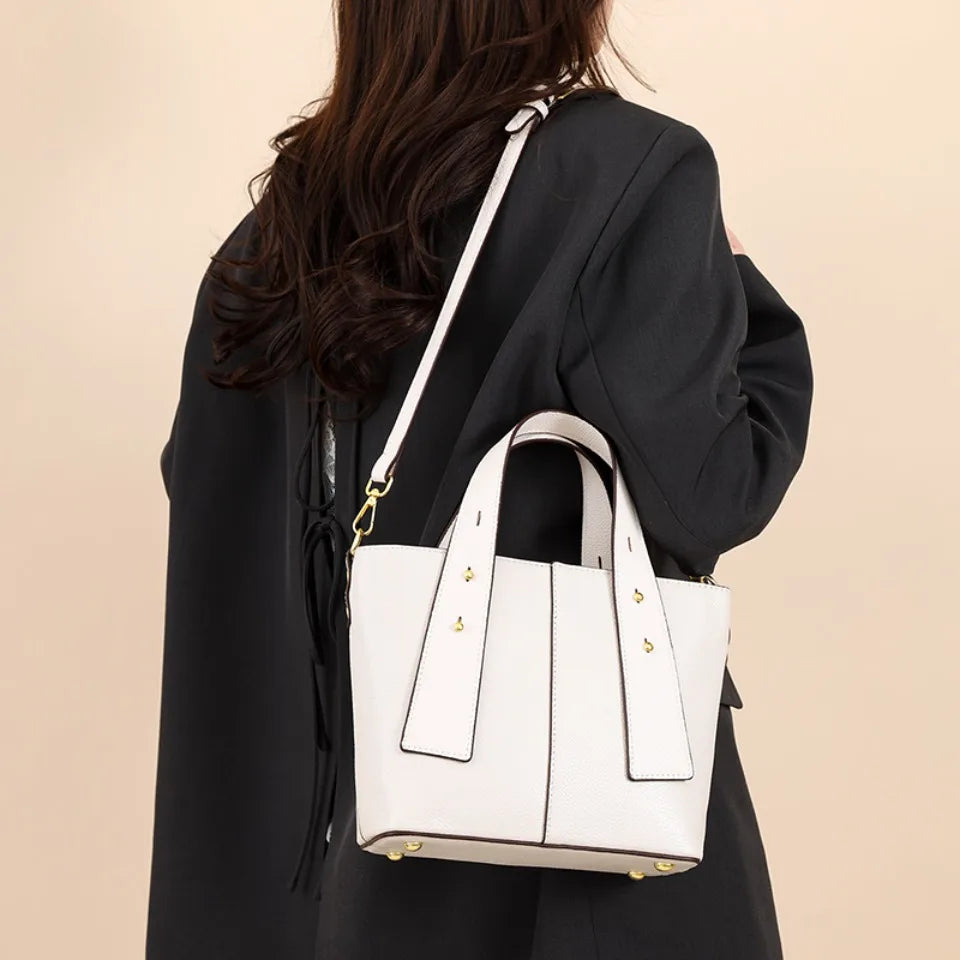 Timeless Black Leather Tote & Crossbody Bag for Everyday Style