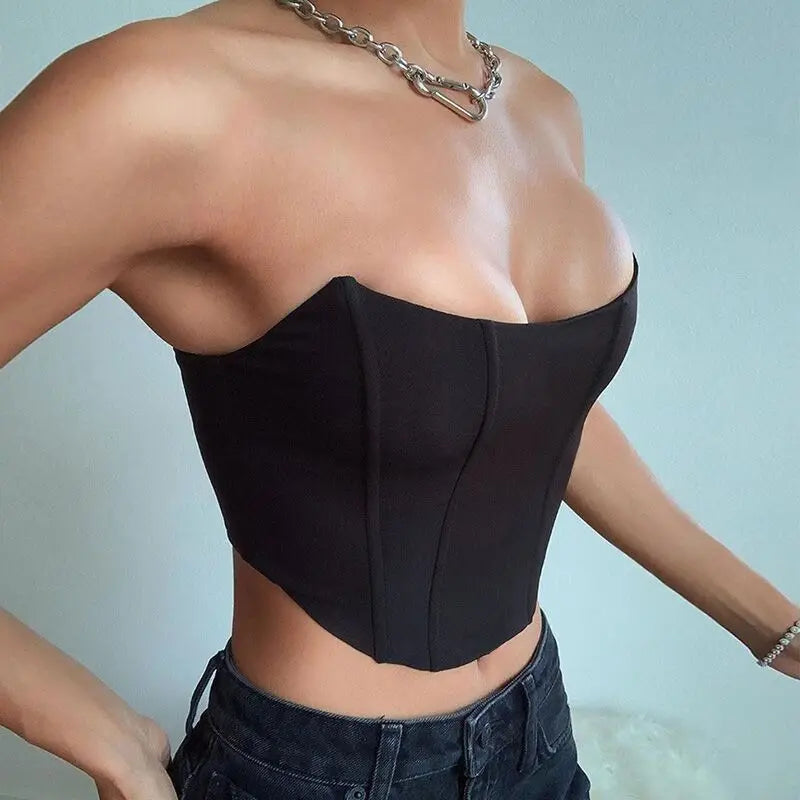 Sleeveless Off Shoulder Velvet Top/Fashion Sexy Corset Crop Top’s/Vest Female Underwear Backless Bustier Top.