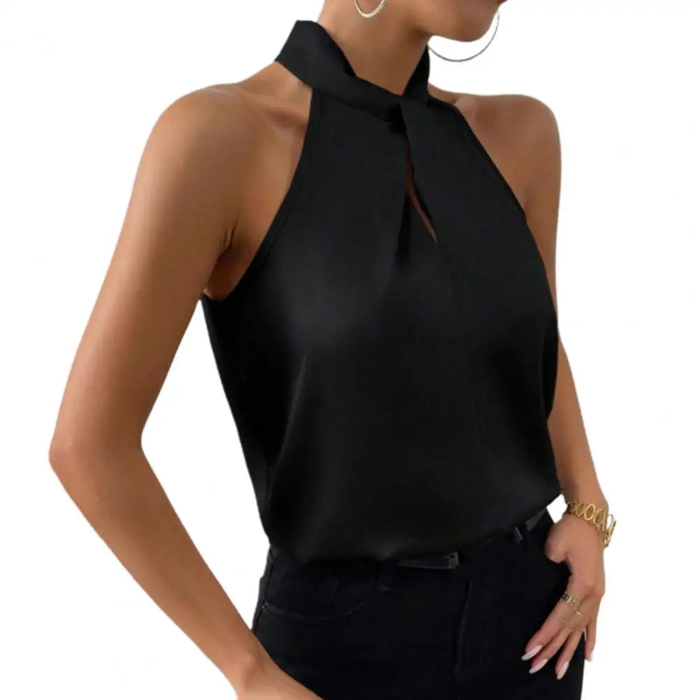 Halter Off Shoulder’s Backless Top’s/ Satin Backless Female Camisole Top/Devine Holiday Blouse/Hanging Neck Strap Vest.