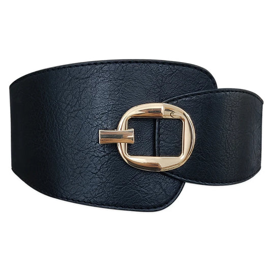 Wide Waist Cinch Belt for Women | Gold Buckle Elastic Corset Belt | Modern Blend Boutique