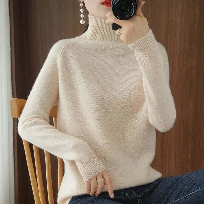 Luxury Soft Knit Long-Sleeve Sweater – Classic Fit in Neutral Tones | Modern Blend Boutique