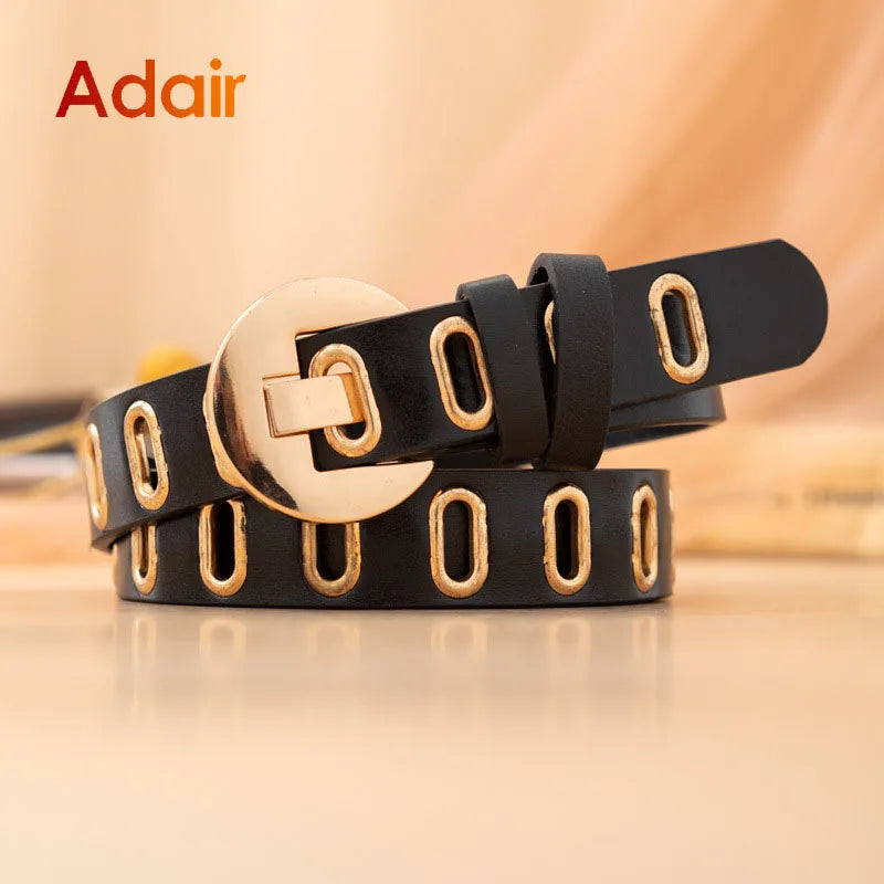 Fashion Gold Buckle Belt For Women/Waist Belts High Quality Waistband Luxury Ladies.