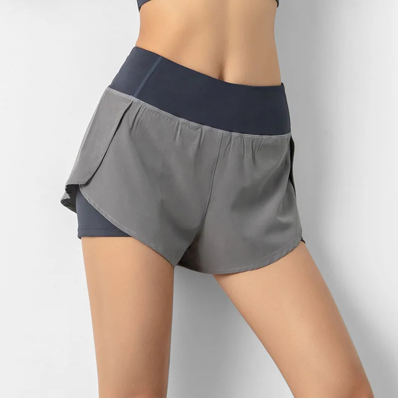 Ruffled Styled Sportswear/Double-Deck Running Short’s/Yoga Bottoms Summer Gym Fitness Training Jogging Short’s.