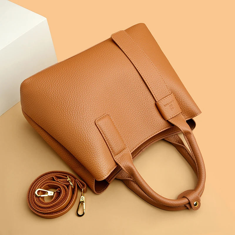 Business Handbags For Women 2025/ Luxury Designer Handbag Pure Color/Big Capacity Shoulder Crossbody Bags Branded Top-handle Tote.