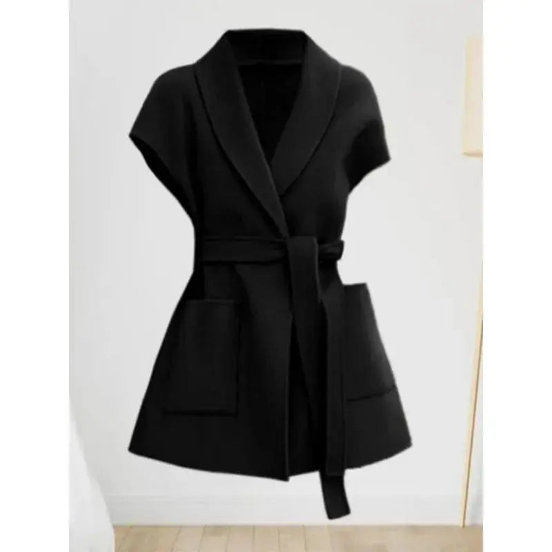 Fashionable Wool Vest/Double-sided Wool Mid-length Elegant Versatile Horse Clip/Solid O~Neck Designed.