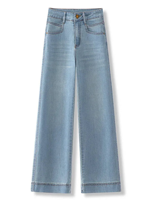 💙 High-Waisted Slim Straight Wide-Leg Jeans | Timeless Everyday Denim