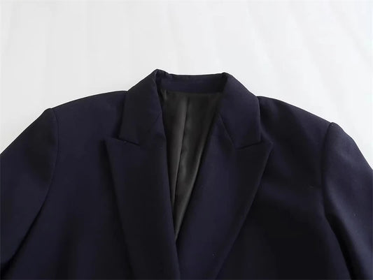 Women’s Plaid Single-Button Blazer – Tailored Notched Collar Jacket | Elegant Office & Casual Chic Outerwear