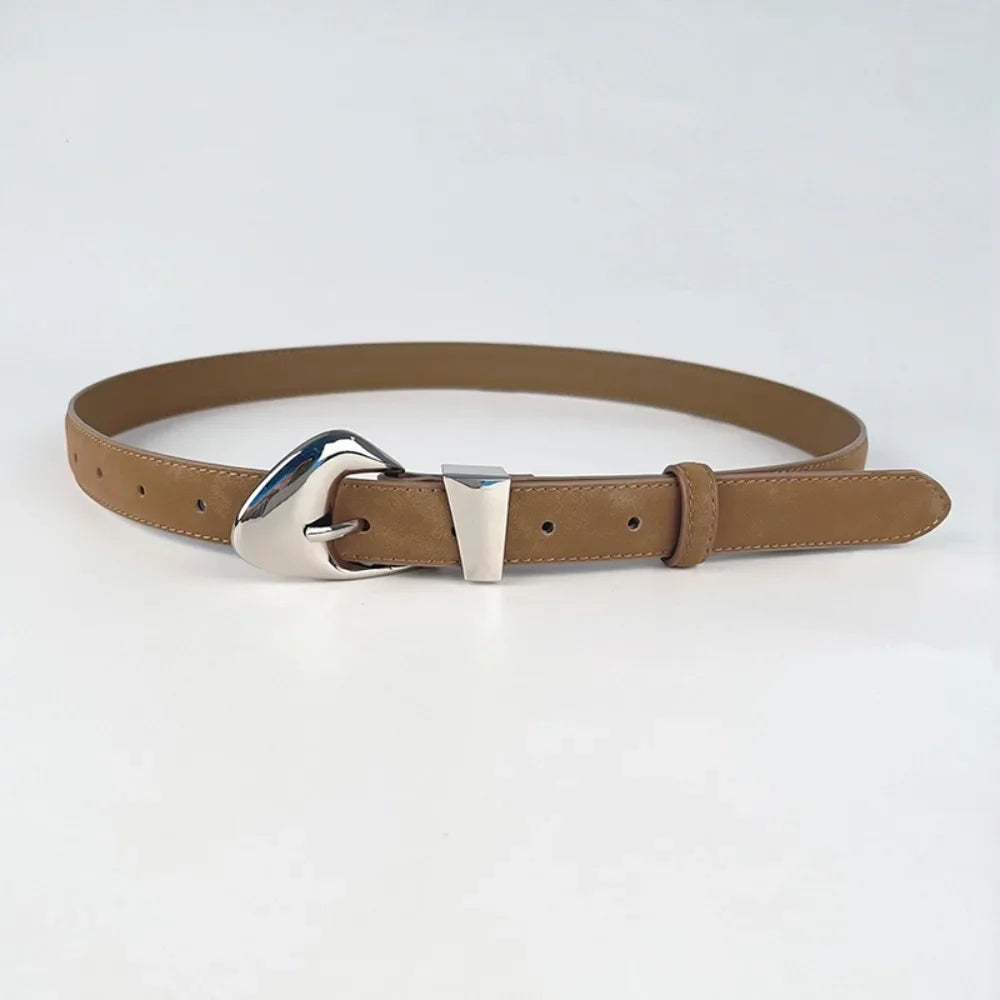 Women Luxury Design Suede Leather Belt Casual Versatile Business Waist Strap Trendy Trouser Dress Belts Gifts
