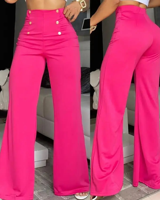 High Waist pants, single flare leg bottoms with Bootcut Flared Trousers.