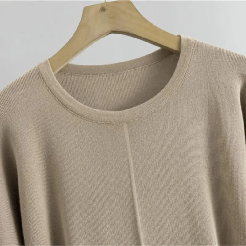 Women’s Elegant Knit Two-Piece Set | Belted Sweater & Wide-Leg Pants | Timeless Minimalist Elegance