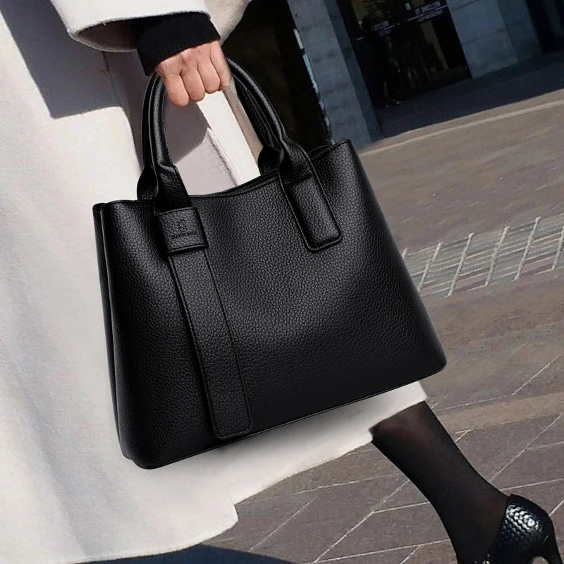 Business Handbags For Women 2025/ Luxury Designer Handbag Pure Color/Big Capacity Shoulder Crossbody Bags Branded Top-handle Tote.