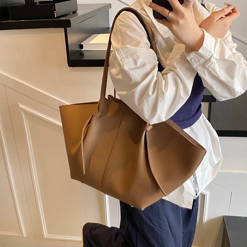 Branded Designer Shoulder Tote Bags For Women Soft PU Leather 2-IN-1 Big Capacity Shopper Tote Set|Luxury Designer Handbags