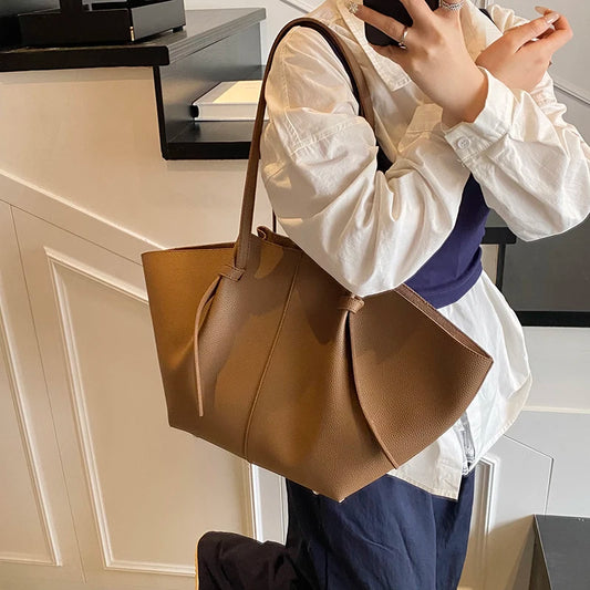 Branded Designer Shoulder Tote Bags For Women Soft PU Leather 2-IN-1 Big Capacity Shopper Tote Set|Luxury Designer Handbags
