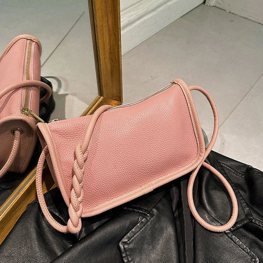 Modern Blend Boutique™ | Luxe Genuine Cowhide Leather Crossbody Bag – Premium Braided Strap Shoulder Purse for Women