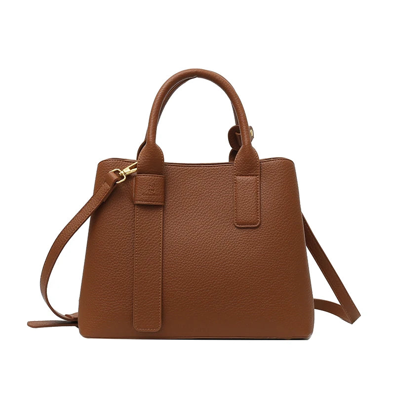 Business Handbags For Women 2025/ Luxury Designer Handbag Pure Color/Big Capacity Shoulder Crossbody Bags Branded Top-handle Tote.