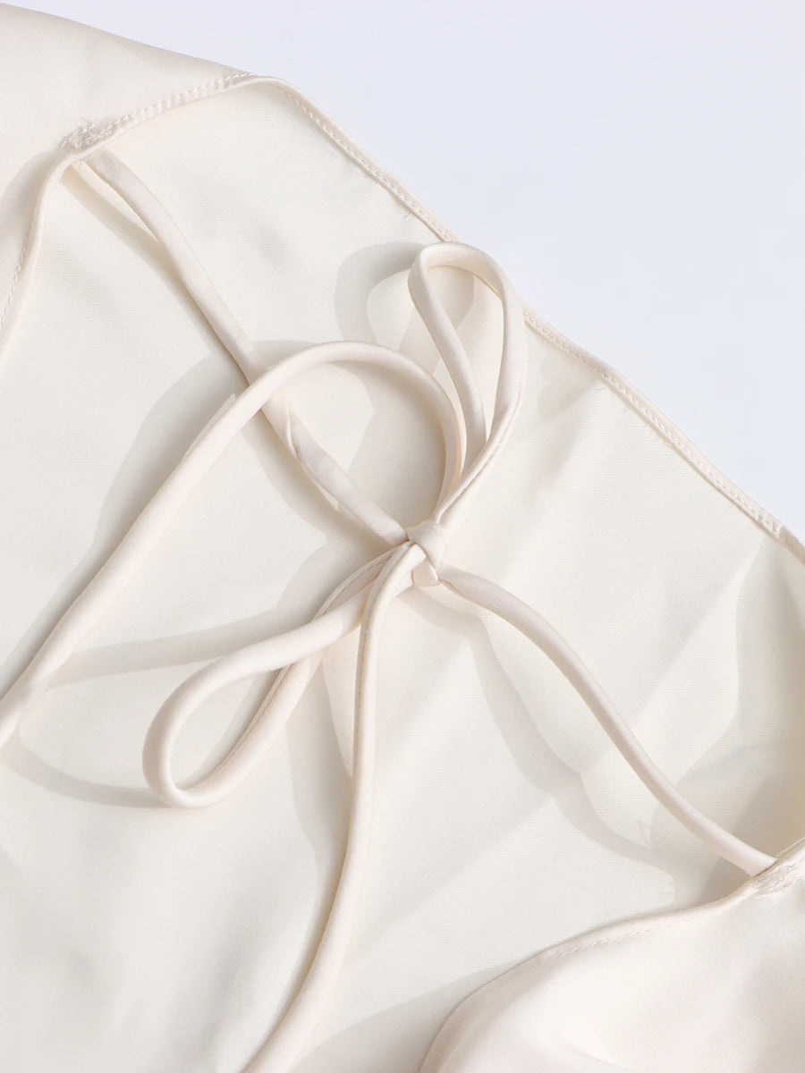 Solid Pullover Laced Dress/Slimming Spliced Ruffles/Fitted O~Neck High Waist Temperament Mini Dress Female Fashion.