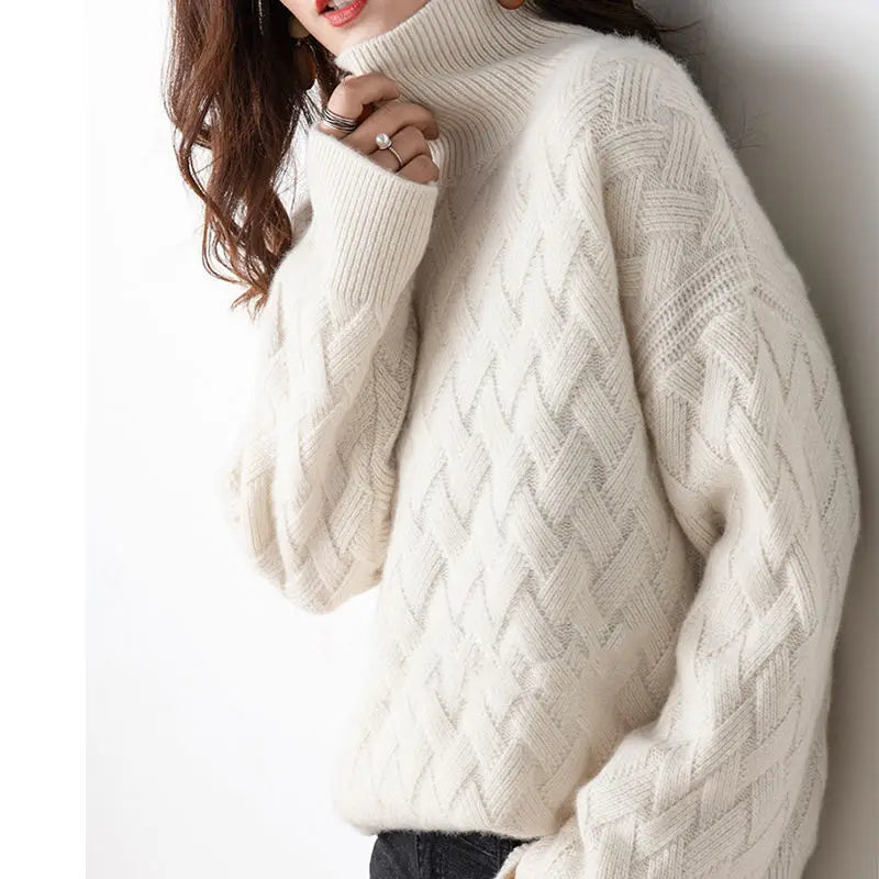 New Loose Women’s Winter Sweater/Casual Chic Cashmere Oversize/Thick Sweater Pullovers Pullover Female Long Sleeve Pullover.