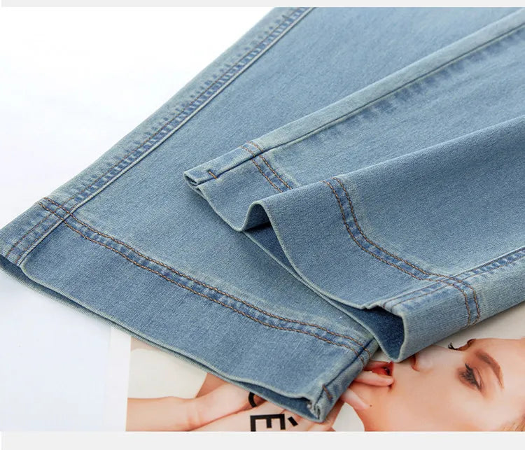 Women’s High-Waist Wide-Leg Jeans | Retro Straight-Leg Denim Pants | Light & Dark Wash