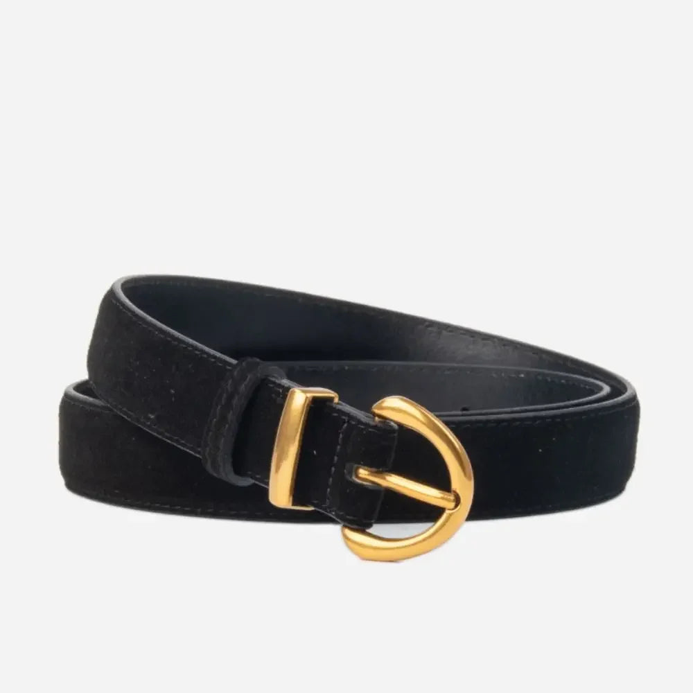 Women Luxury Design Suede Leather Belt Casual Versatile Business Waist Strap Trendy Trouser Dress Belts Gifts