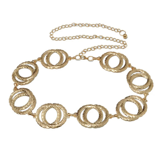 Big O-Ring Chain Belts for Women Girls Body Chain For Party Wedding Daily Accessory Wear.