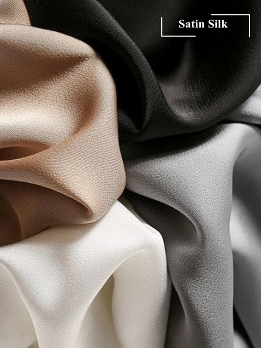 Stunning Satin Silk Blouses/High Quality Vintage Shirt/Champage Silver White Silk Tops.