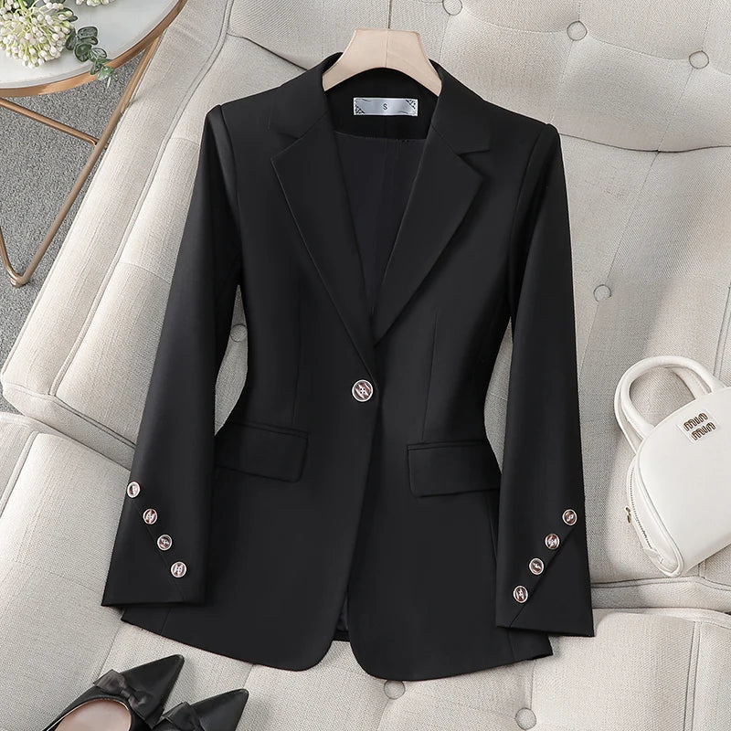NAVIU Fashion Blazer/New Business Formal Long Sleeved Buttoned Blazer/ SlimJacket Office Ladies Work Blazer’s.