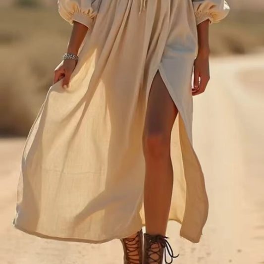 Desert Grace Lace-Up Maxi Dress | Modern Blend Boutique